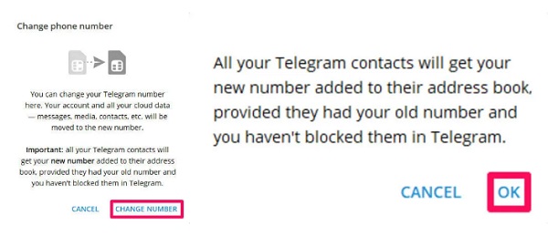 تغییر شماره تلگرام در ایفون