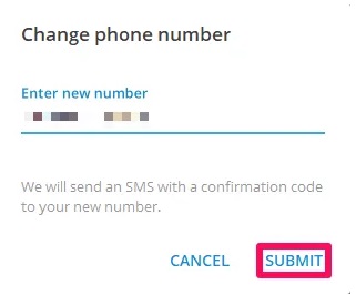 تغییر شماره تلگرام در لپ تاپ