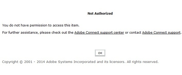 نحوه برطرف کردن ارور Not authorized در Adobe connect