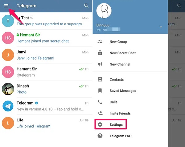 نحوه تغییر شماره تلفن در تلگرام ویندوز ، اندروید و آیفون