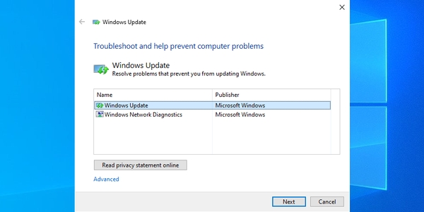 اجرای Windows Update Diagnostic