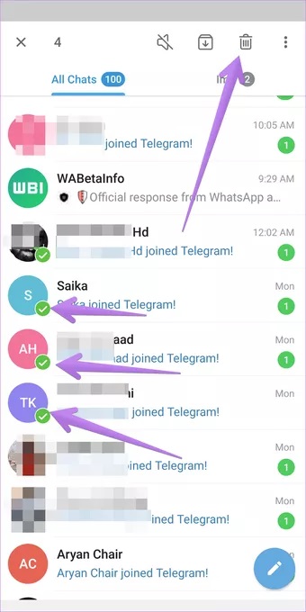 جلوگیری از نمایش پیام Joined Telegram