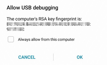 فعال سازی USB debugging