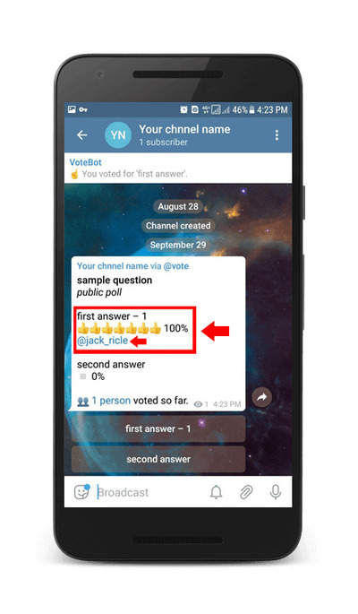 ایجاد نظرسنجی در تلگرام Anonymous