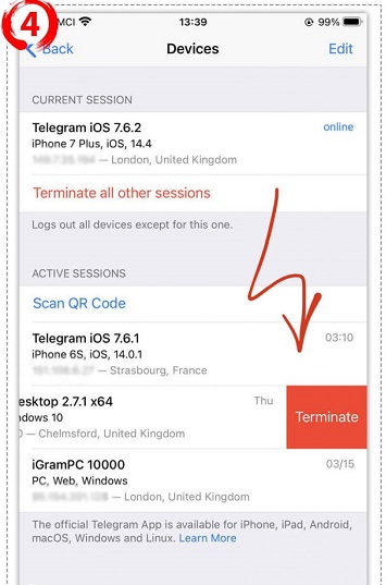 بالا بردن امنیت تلگرام