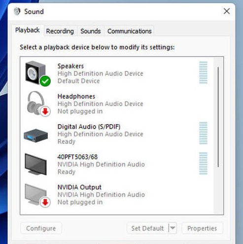 باز کردن تنظیمات صدا برای ویندوز 11