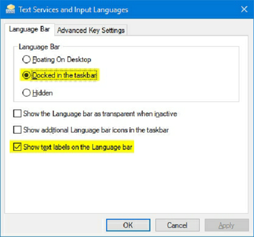 رفع مشکل عدم نمایش نوار Language در  ویندوز 10و11