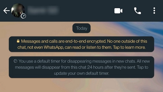 پیام های حذف شونده واتساپ