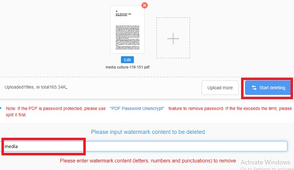 حذف آنلاین واترمارک PDF