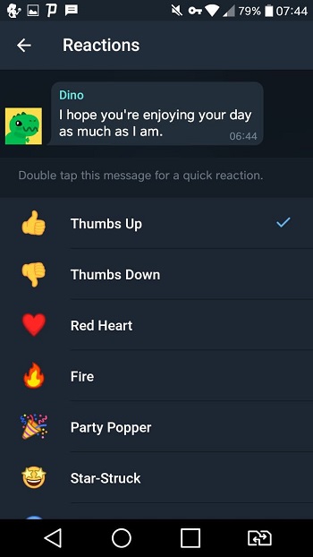 قابلیت لایک کردن پست های کانال تلگرام