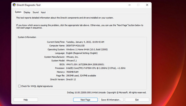 مشخصات کامل لپ تاپ در ویندوز 11