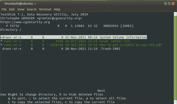 آموزش ریکاوری فایل های حذف شده در لینوکس