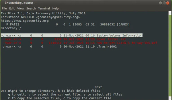 آموزش ریکاوری فایل های حذف شده در لینوکس