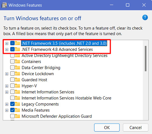 حل مشکل نصب net framework در ویندوز 11