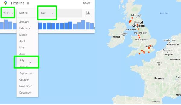 مدیریت سابقه مکان google map