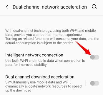 غیر فعال کردن Dual-Channel Network Acceleration برای حل مشکل وصل نشدن اینترنت همراه اول