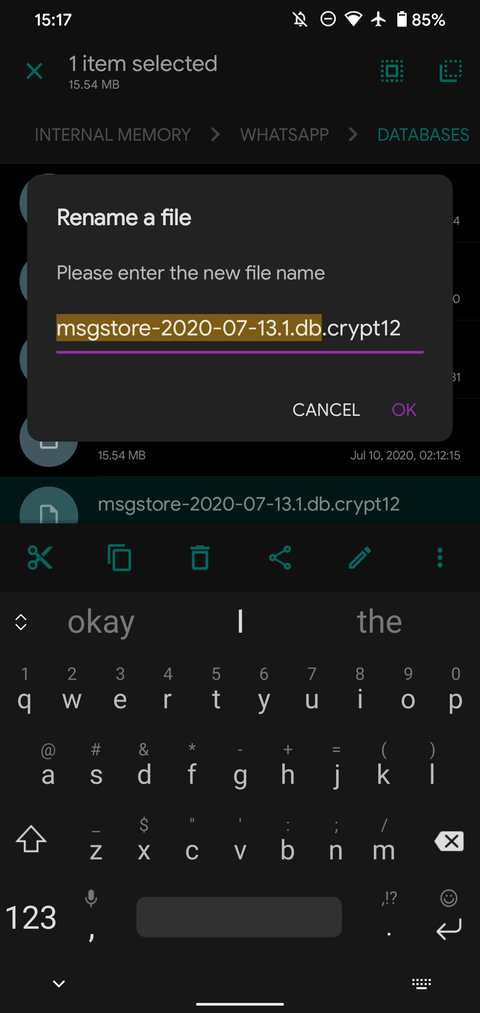 برگرداندن پیام های حذف شده واتساپ