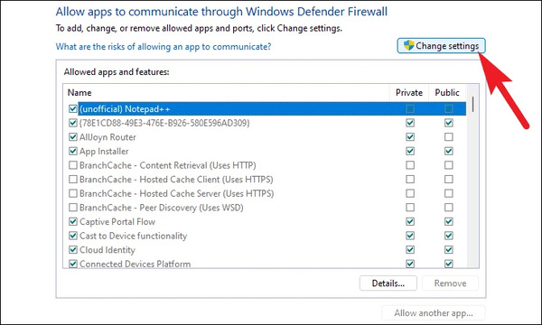 تنظیمات فایروال ویندوز 11