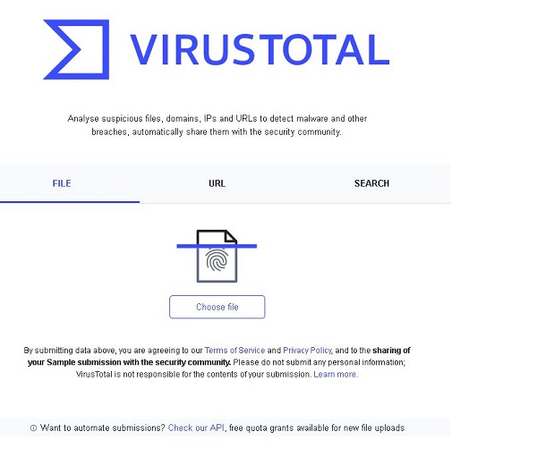 تست لینک های مشکوک با VirusTotal Safe URL Checker