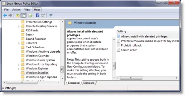 غیر فعال کردن نصب برنامه در ویندوز 11 و 10 با Always install with elevated privileges