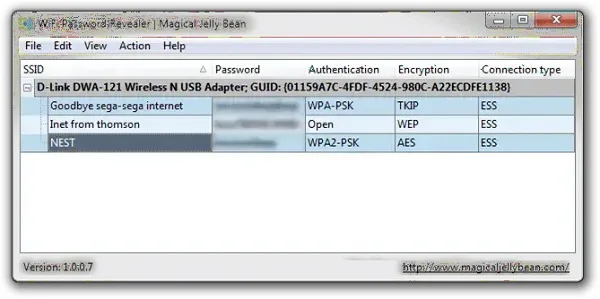 مشاهده رمز عبور وای فای با استفاده از WiFi Password Revealer